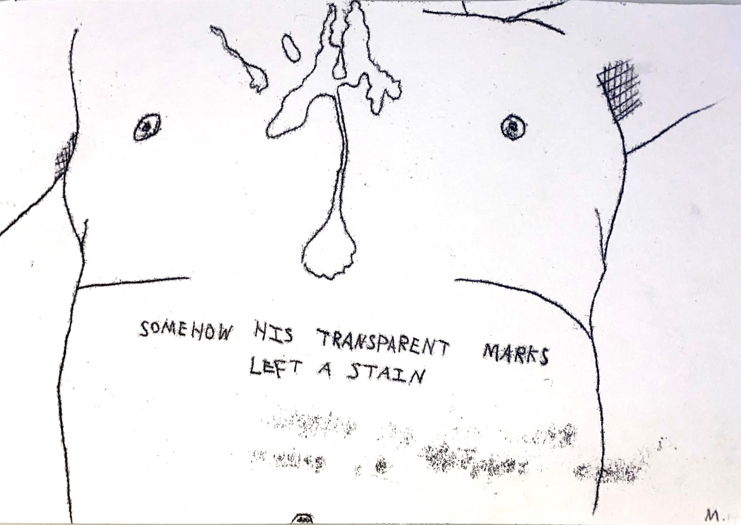 Max Hammond "Stain" 2022 Original Confessional Contemporary Monoprint, Tracey Emin, Louise Bourgeois
