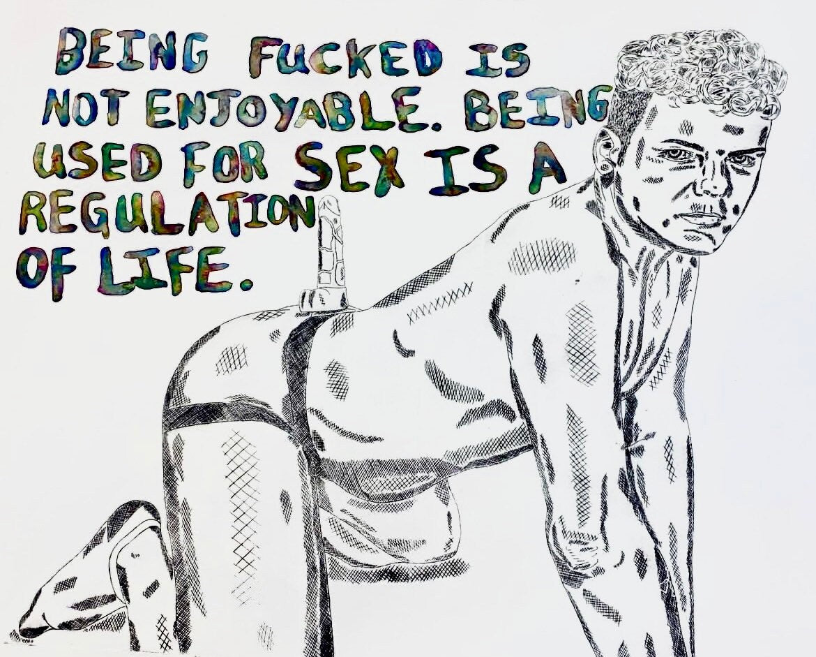 Max Hammond “Regulation of life” 2022 drypoint, print, original, watercolour, gift, gay, lgbt, gay art