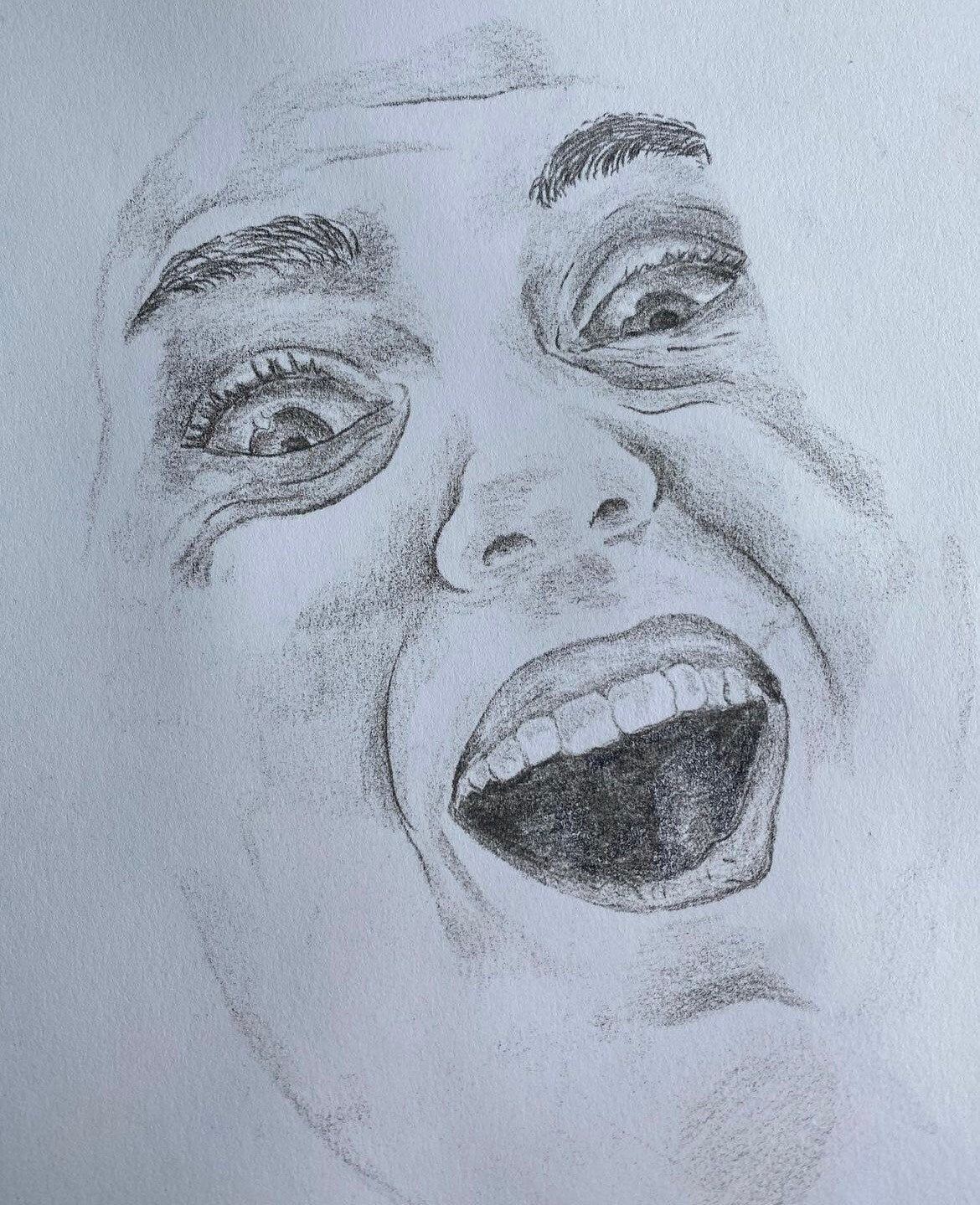 Personalised, custom pencil and graphite drawing, art, Tracey emin, print, original, thoughtful