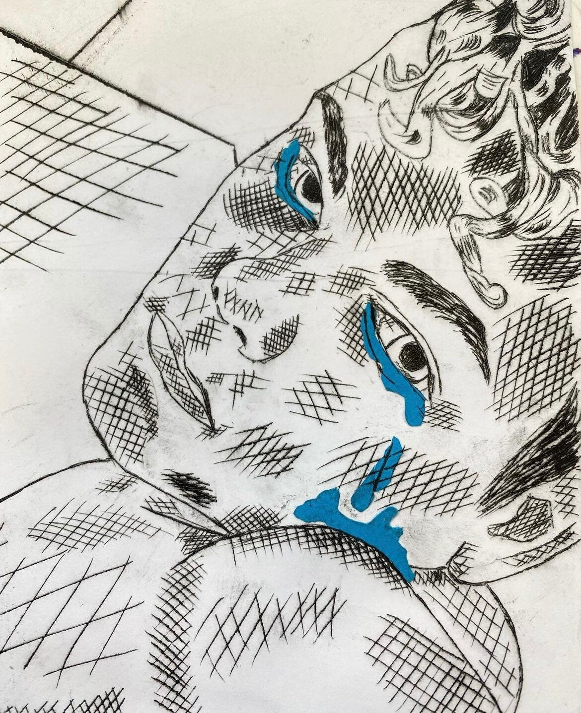 Max Hammond “I Thought You Loved Me” 2020, drypoint, collage, confessional, gift, art, nude