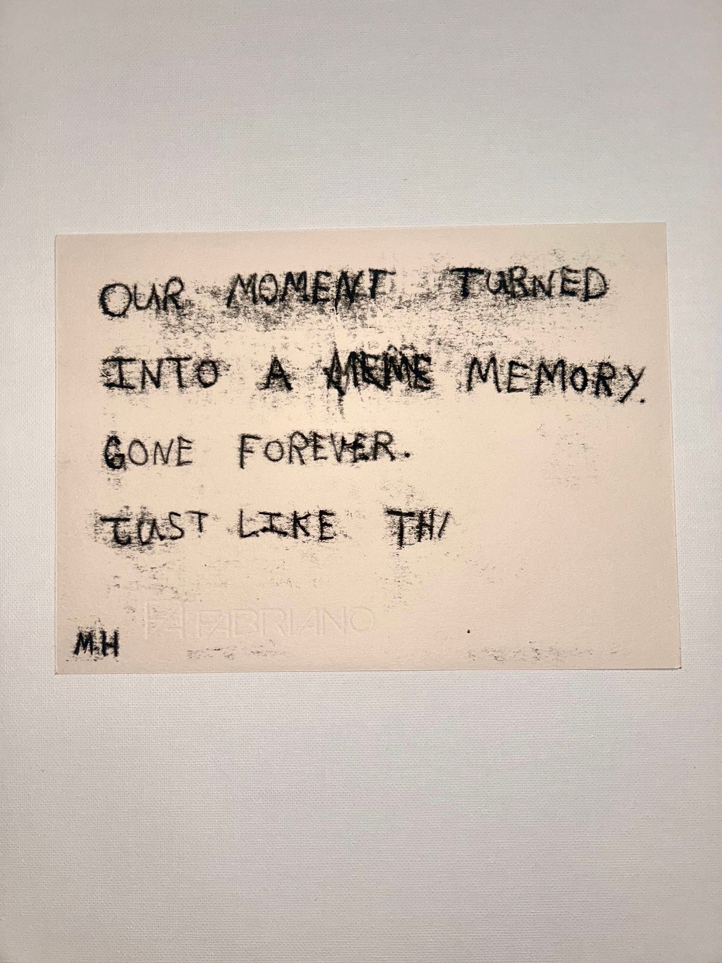 Max Hammond “Memory” Original Monoprint, print, contemporary confessional artist, signed, dated, print, 1/1