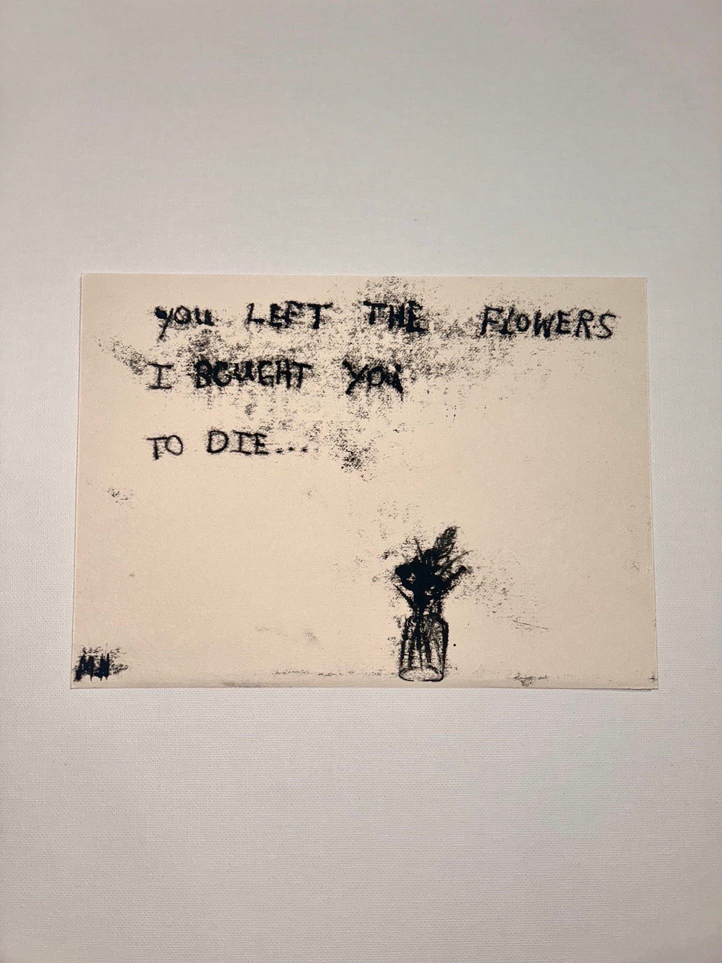 Max Hammond “Flowers” Original Monoprint, print, contemporary confessional artist, signed, dated, print, 1/1, Tracey Emin, art