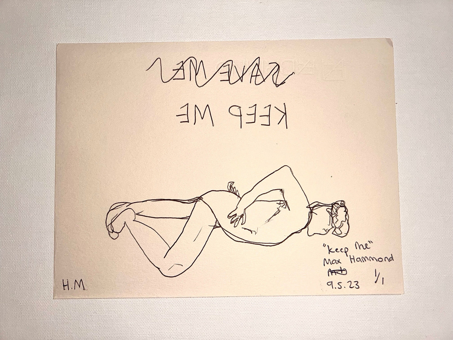 Max Hammond “Keep Me” Original Monoprint, print, contemporary confessional artist, signed, dated, print, 1/1, Tracey Emin, art