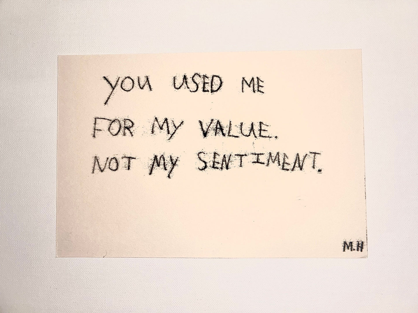 Max Hammond “Sentiment” Original Monoprint, print, contemporary confessional artist, signed, dated, print, 1/1, Tracey Emin, art