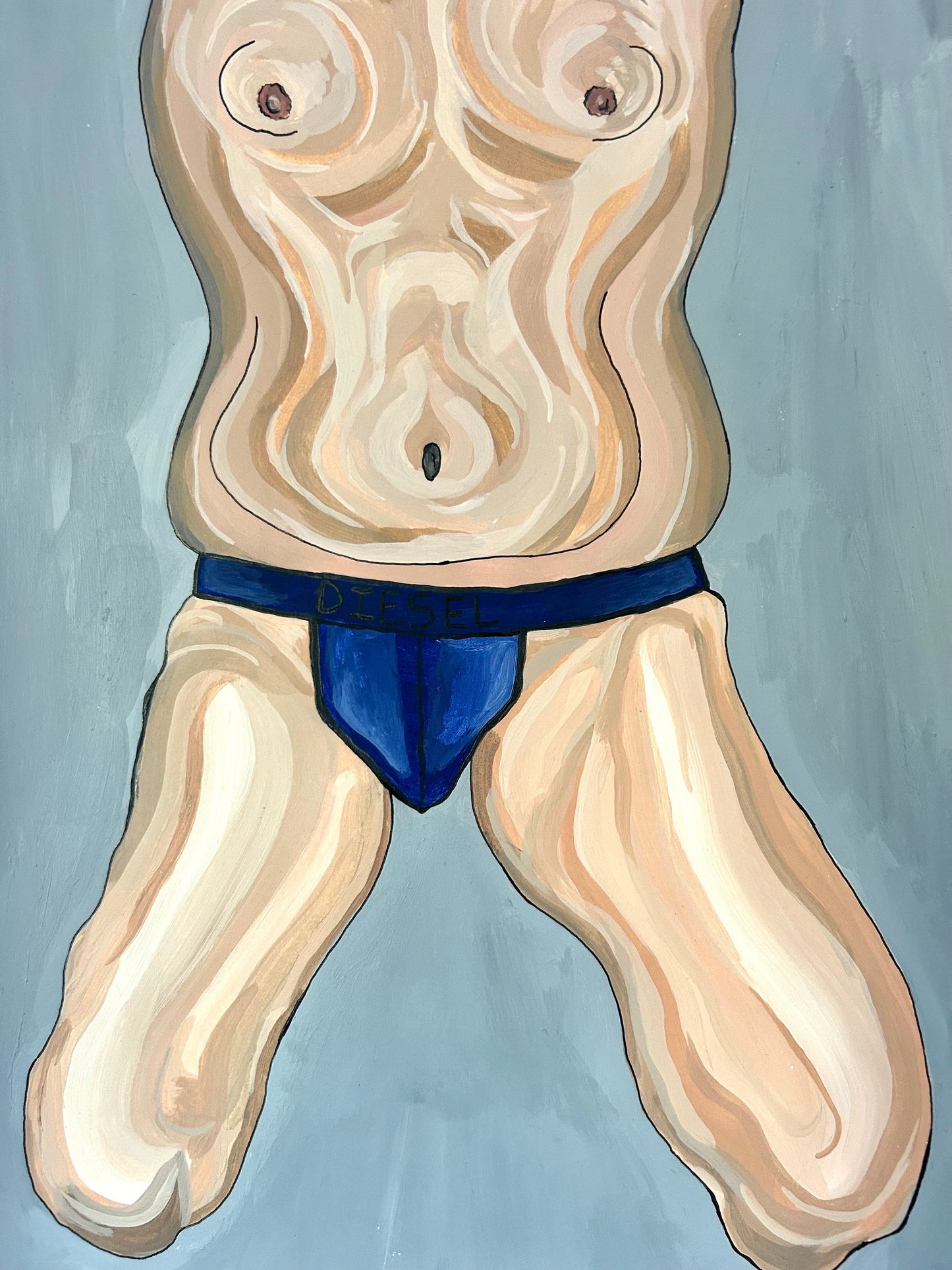Max Hammond “Handcuffed” Painting, acrylic paint, Original, Contemporary Confessional artist, Signed, Dated, gift, art, Drawing, 1/1