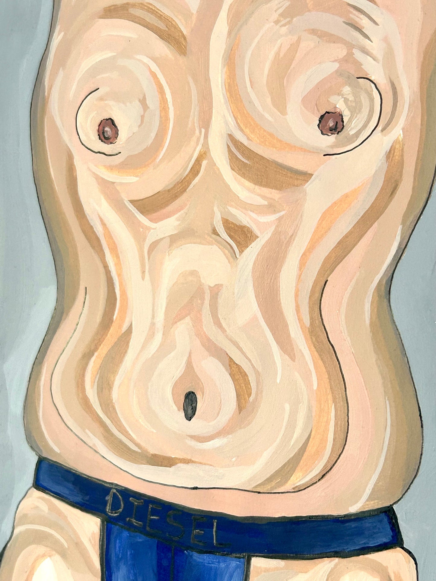 Max Hammond “Handcuffed” Painting, acrylic paint, Original, Contemporary Confessional artist, Signed, Dated, gift, art, Drawing, 1/1