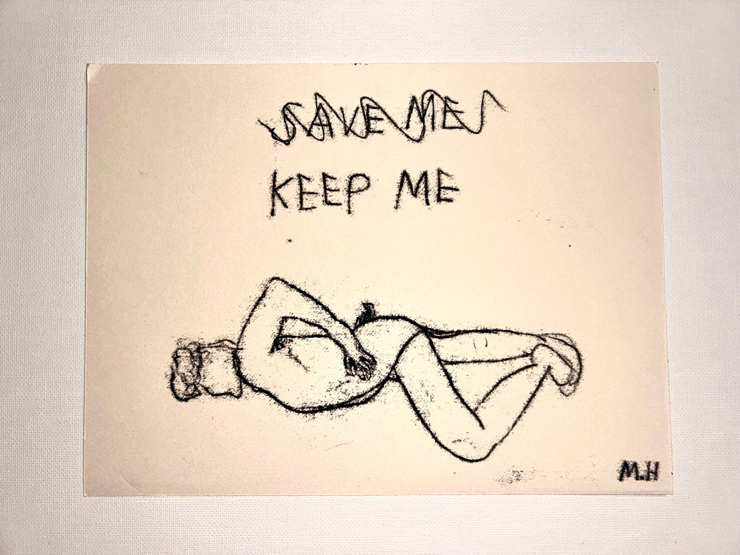 Max Hammond “Keep Me” Original Monoprint, print, contemporary confessional artist, signed, dated, print, 1/1, Tracey Emin, art