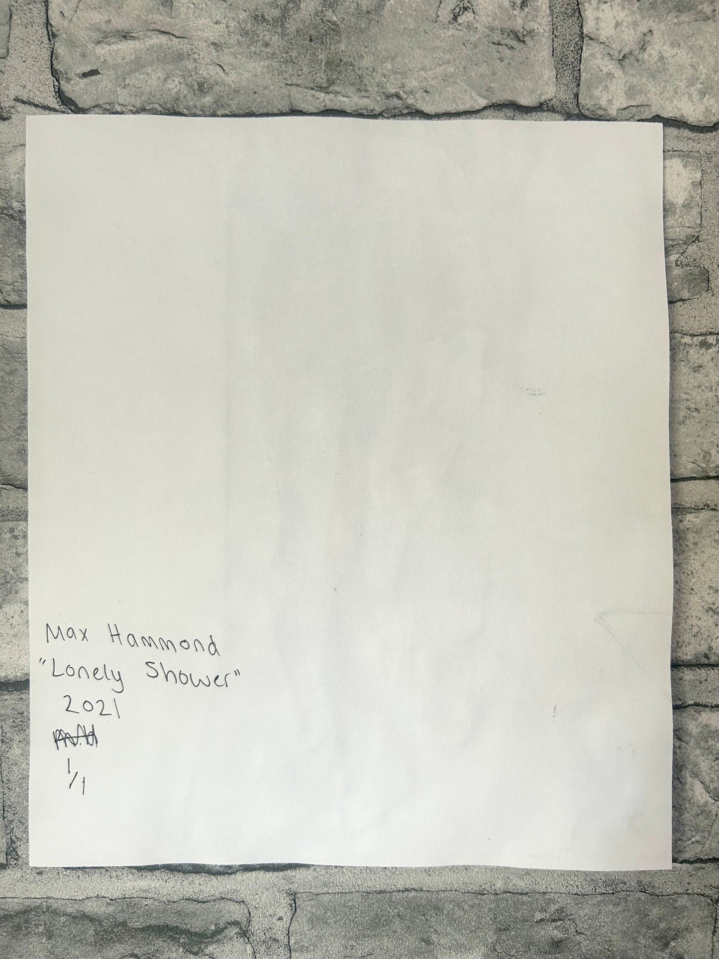 Max Hammond “Lonely Shower” watercolour, painting, Original, Contemporary Confessional artist, Signed, Dated, gift, art, Drawing, 1/1