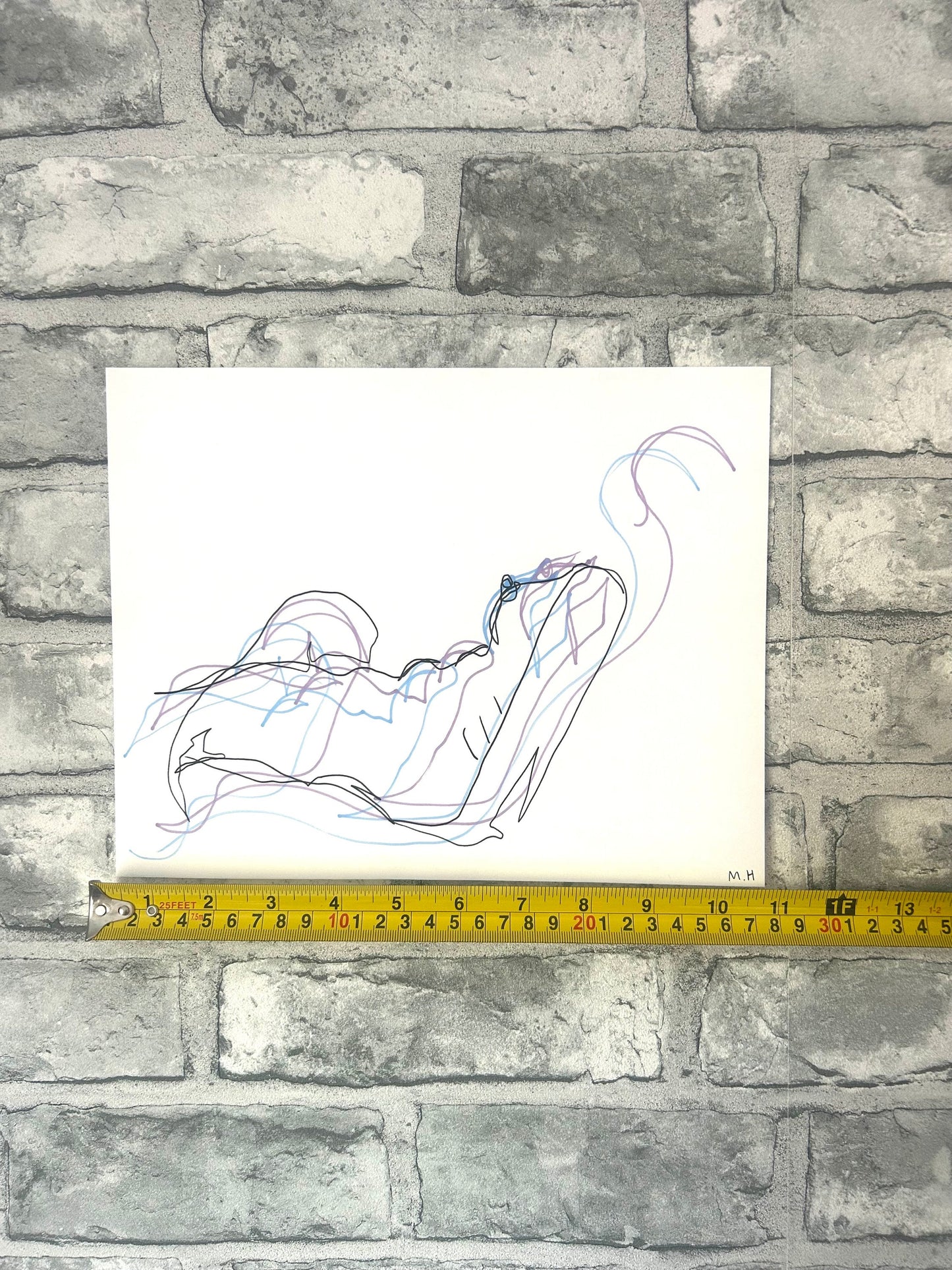Max Hammond “Subtle” Large nude, figure drawing, home decor, Original, Contemporary Confessional artist, Signed, gift, art, Drawing, 1/1