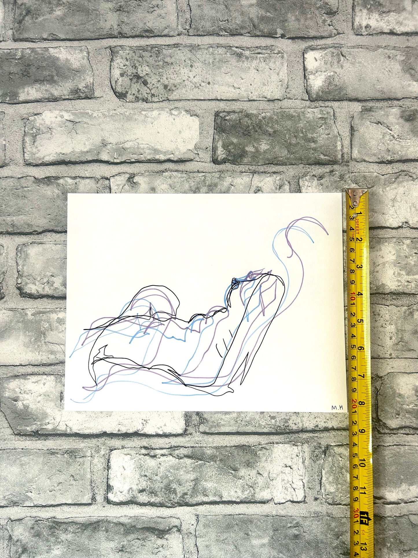 Max Hammond “Subtle” Large nude, figure drawing, home decor, Original, Contemporary Confessional artist, Signed, gift, art, Drawing, 1/1