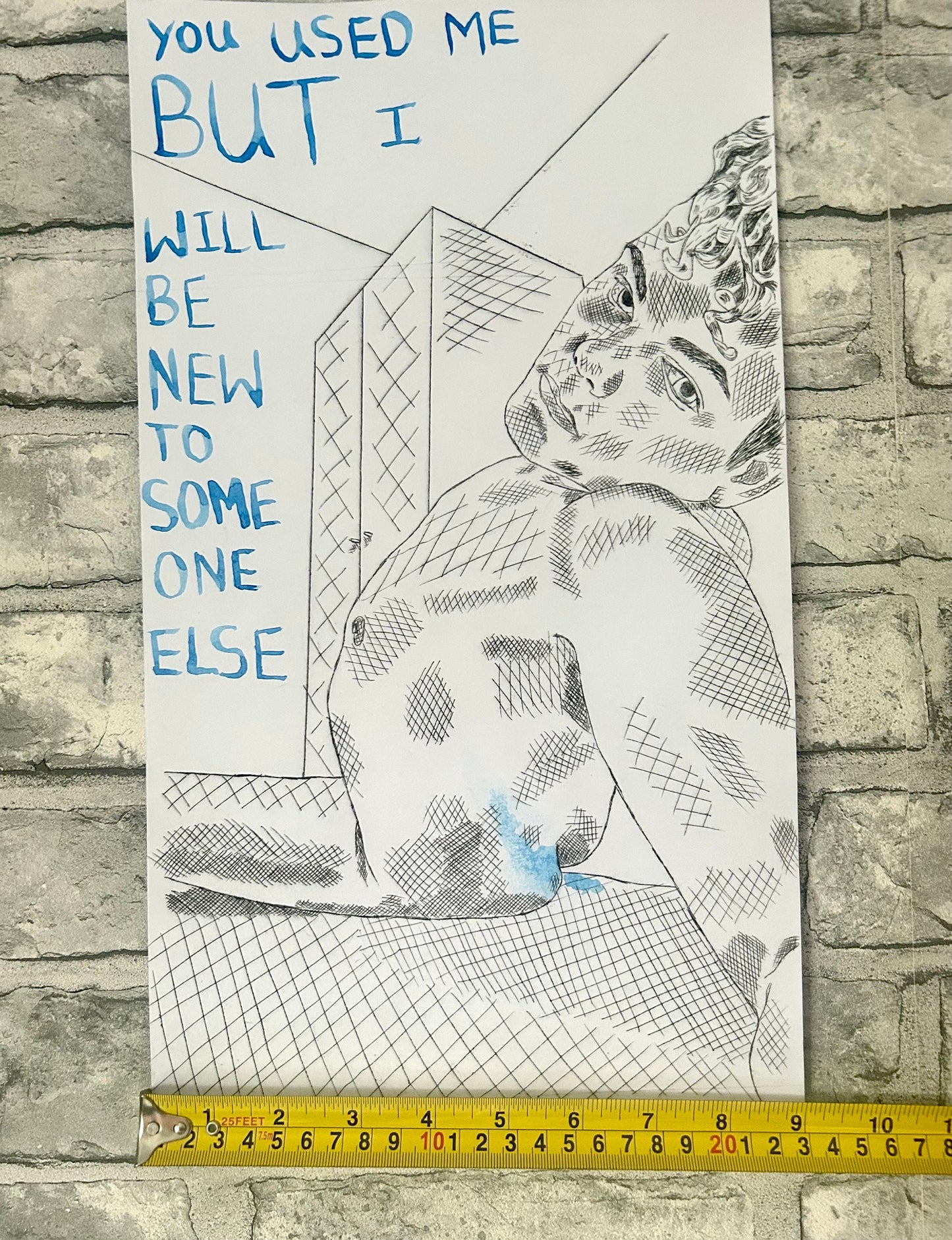Max Hammond “You Used Me” Drypoint, print, watercolour, text, Original, Contemporary Confessional artist, Signed, gift, art, Drawing, 1/1