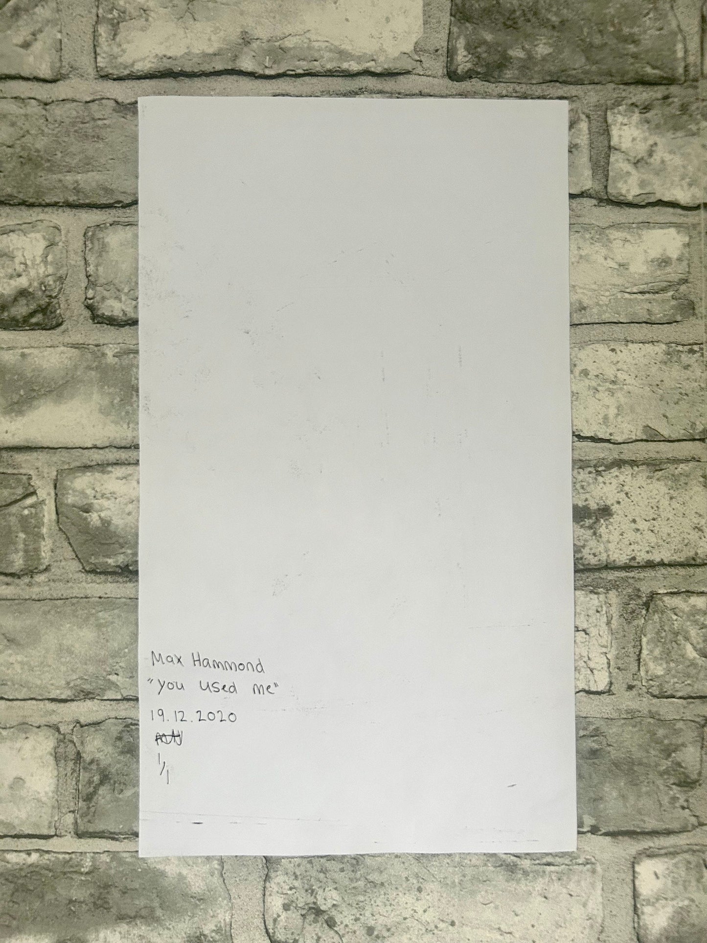 Max Hammond “You Used Me” Drypoint, print, watercolour, text, Original, Contemporary Confessional artist, Signed, gift, art, Drawing, 1/1