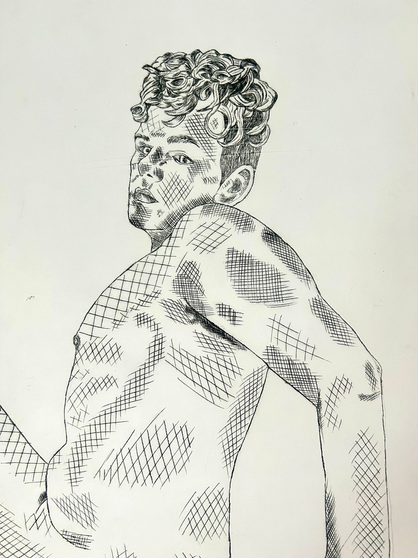 Max Hammond “Shame” Drypoint, print, ink, Tracey Emin, Original, Contemporary Confessional artist, Signed, gift, art, Drawing, 1/1