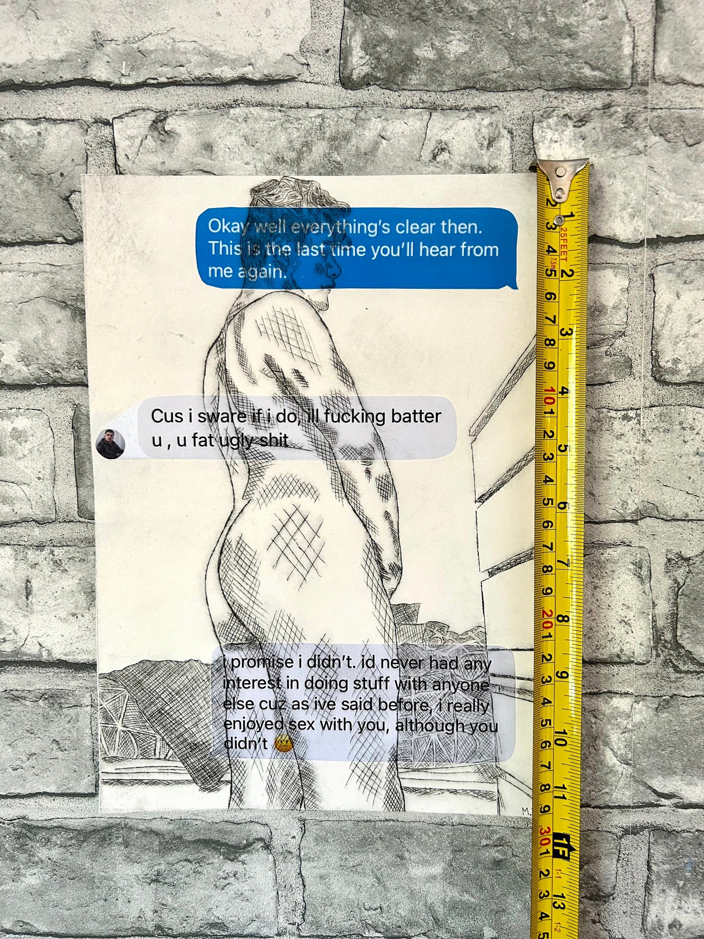 Max Hammond “The Last Time” 2020, drypoint, print, confessional, art, nude, Tracey emin, gay, figure, home, decor, gift, black collection