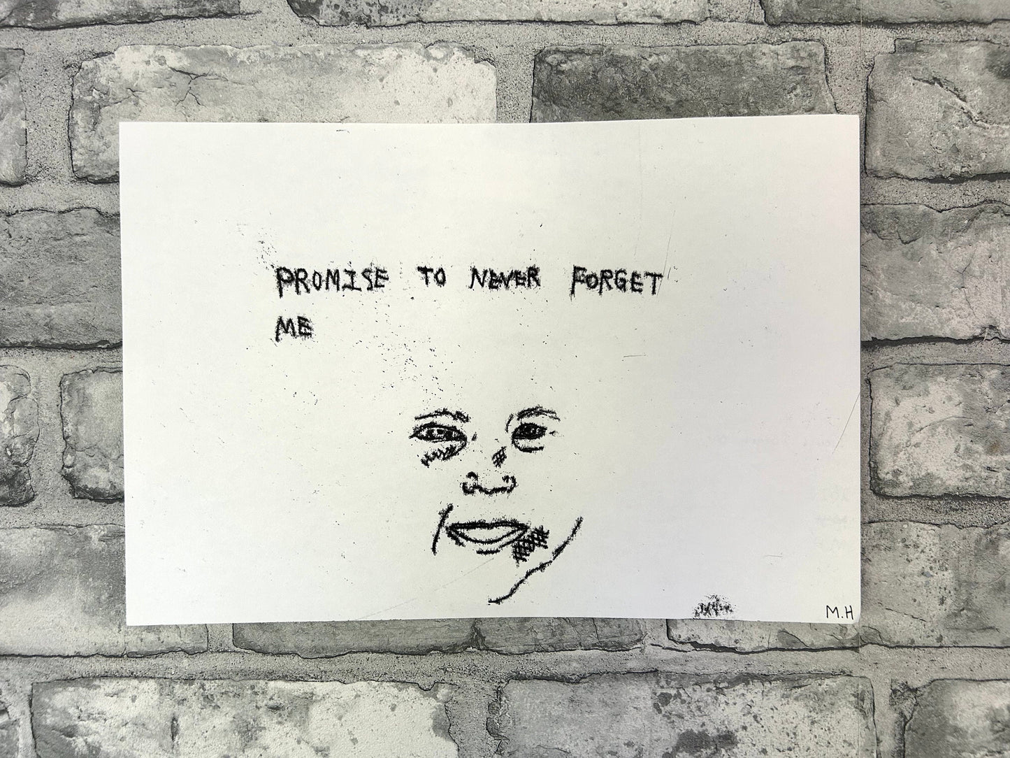 Max Hammond “never forget me” 2022, monoprint, print, confessional, art, nude, Tracey emin, gay, figure, home, decor, gift, black collection