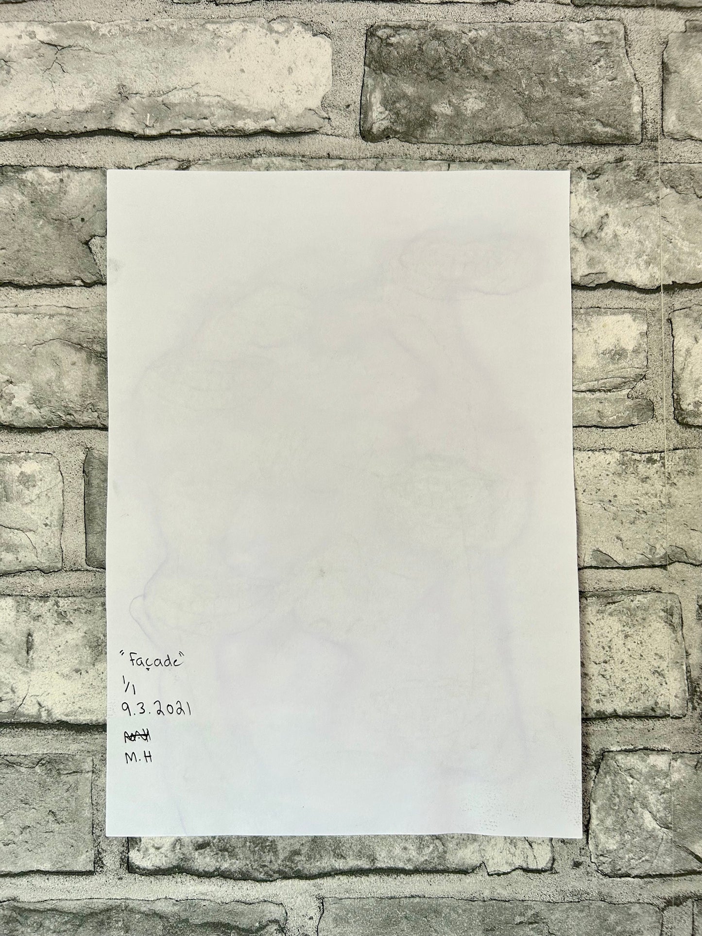 Max Hammond “Facade” 2021, drypoint, print, confessional, art, portrait, Tracey emin, gay, figure, home, decor, gift, black, series,