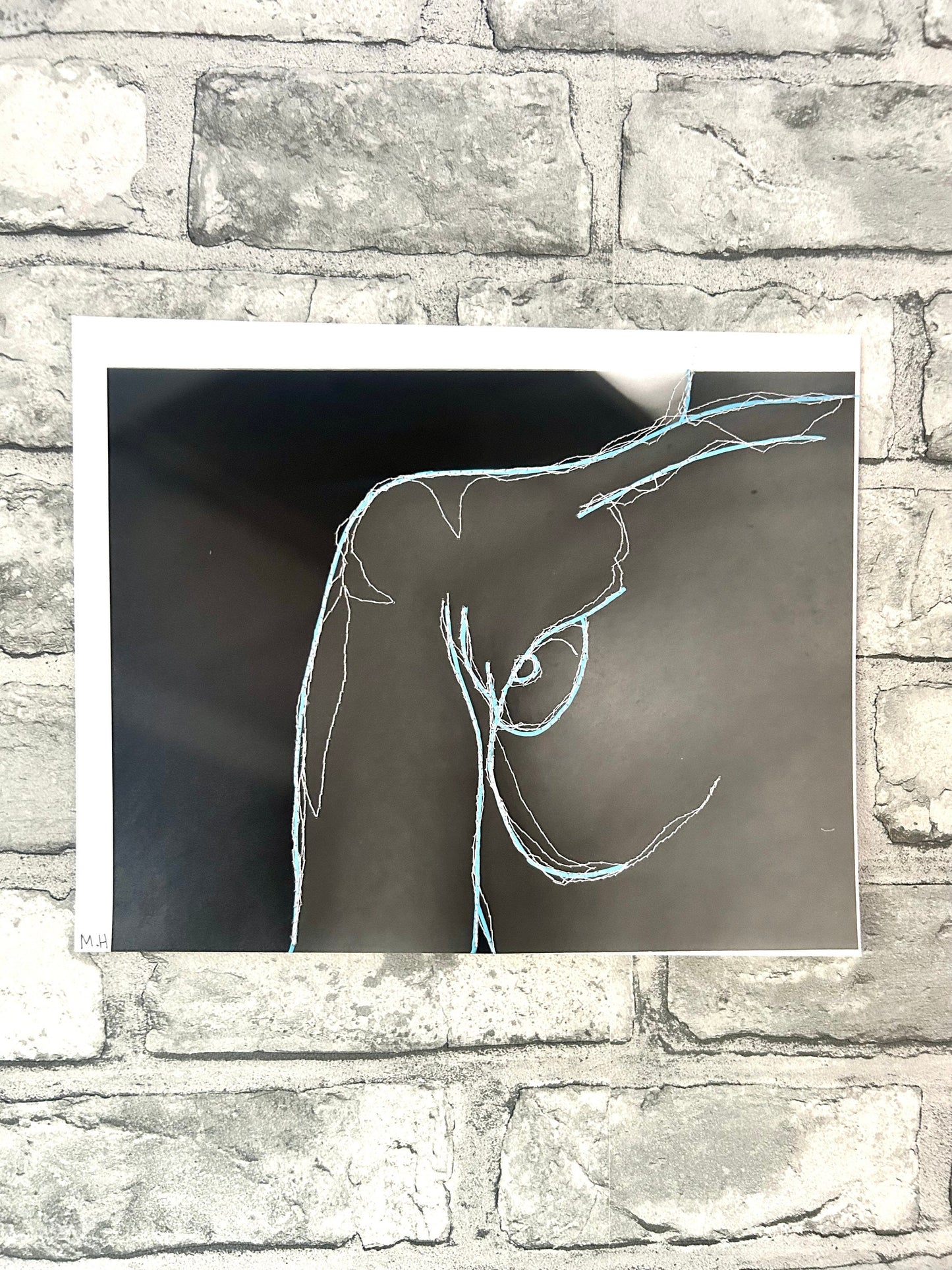Max Hammond “Empty Soul” 2019, print, confessional, art, nude, Tracey emin, gay, figure, home, decor, gift, black collection, screen print