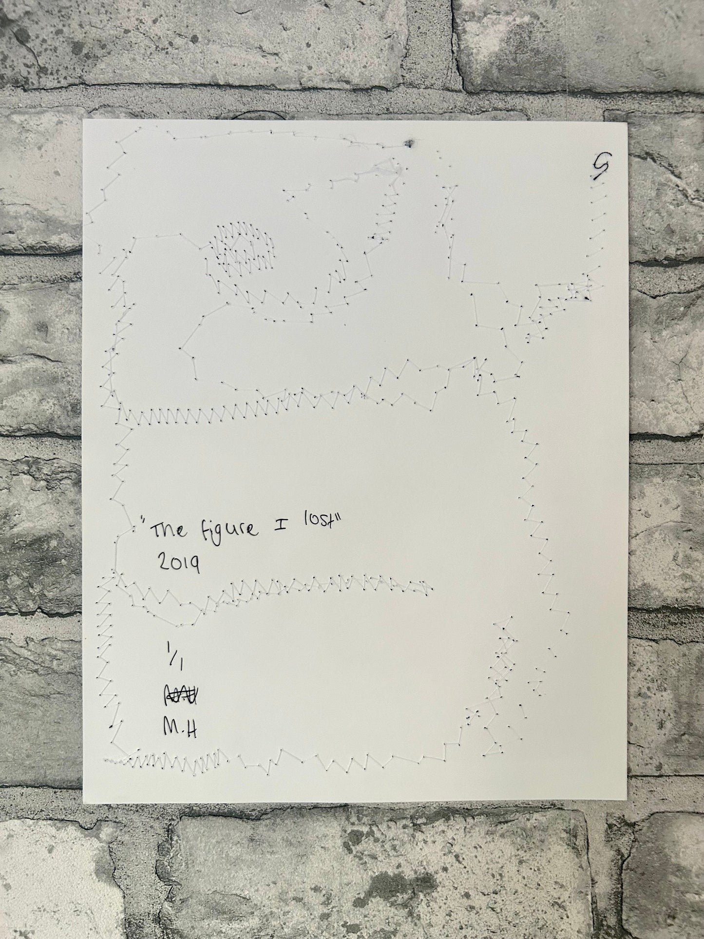 Max Hammond “Figure I Lost” 2019, print, confessional, art, nude, Tracey emin, gay, figure, home, decor, gift, black collection, sewing