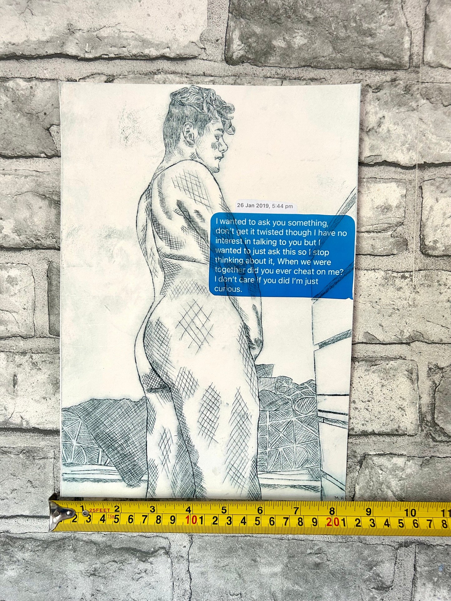 Max Hammond “Together” 2020, drypoint, print, confessional, art, nude, Tracey emin, gay, figure, home, decor, gift, black collection