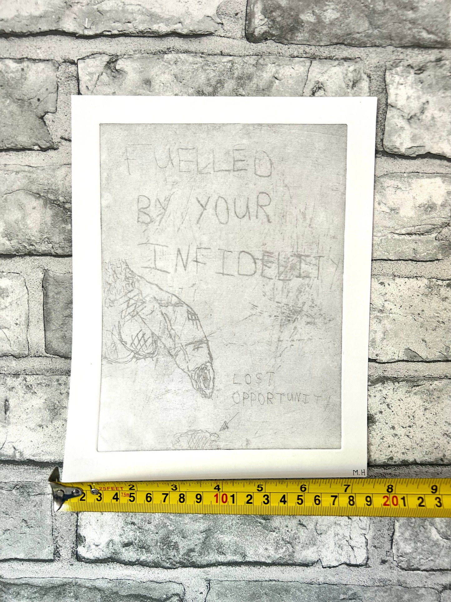 Max Hammond “Infidelity” 2021, drypoint, print, confessional, art, nude, Tracey emin, gay, figure, home, decor, gift, black collection