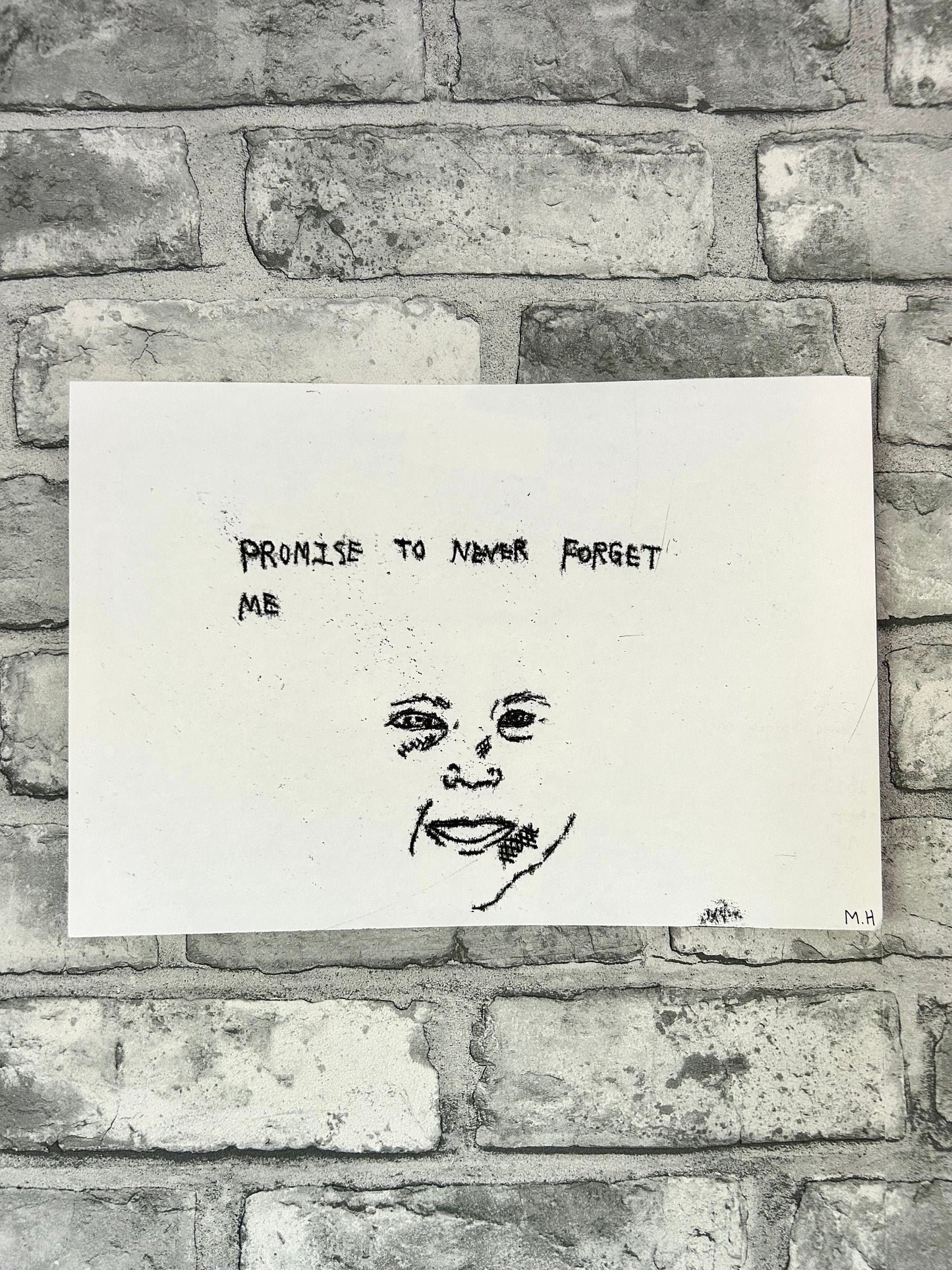 Max Hammond “never forget me” 2022, monoprint, print, confessional, art, nude, Tracey emin, gay, figure, home, decor, gift, black collection