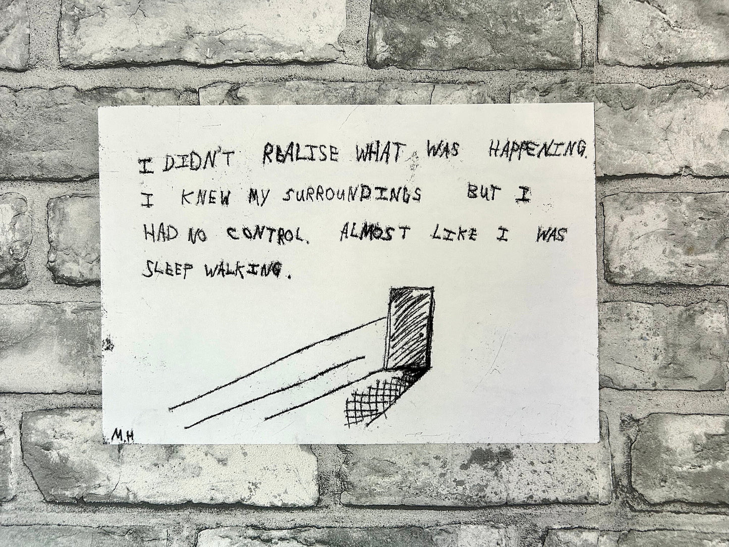 Max Hammond “Sleep Walking” 2022, monoprint, print, confessional, art, nude, Tracey emin, gay, figure, home, decor, gift, black collection