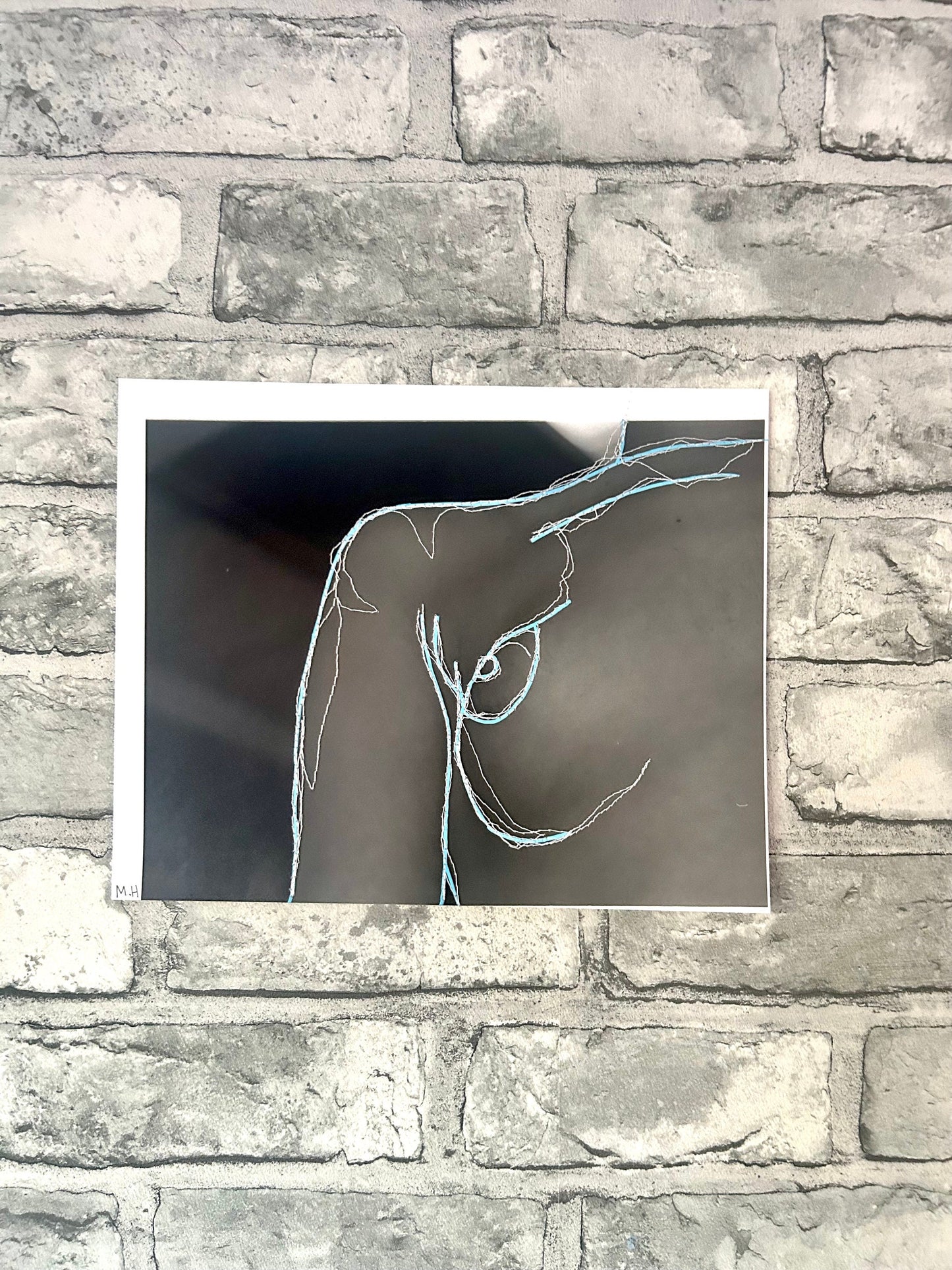 Max Hammond “Empty Soul” 2019, print, confessional, art, nude, Tracey emin, gay, figure, home, decor, gift, black collection, screen print