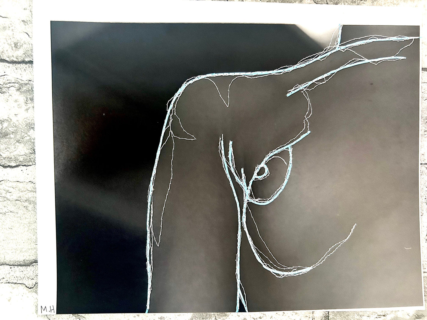 Max Hammond “Empty Soul” 2019, print, confessional, art, nude, Tracey emin, gay, figure, home, decor, gift, black collection, screen print