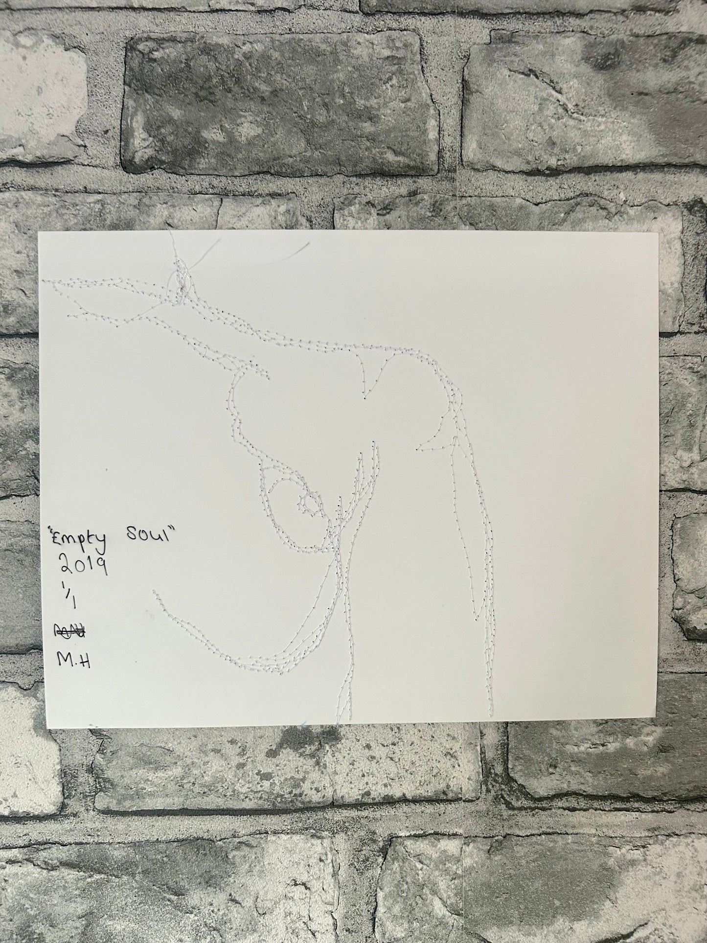 Max Hammond “Empty Soul” 2019, print, confessional, art, nude, Tracey emin, gay, figure, home, decor, gift, black collection, screen print