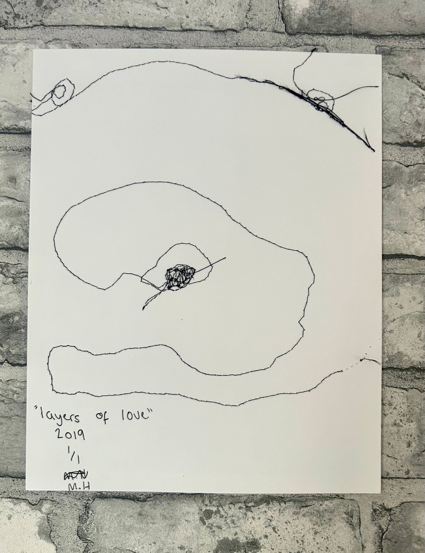 Max Hammond “Layers of love” 2019, print, confessional, art, nude, Tracey emin, gay, figure, home, decor, gift, black collection, sewing