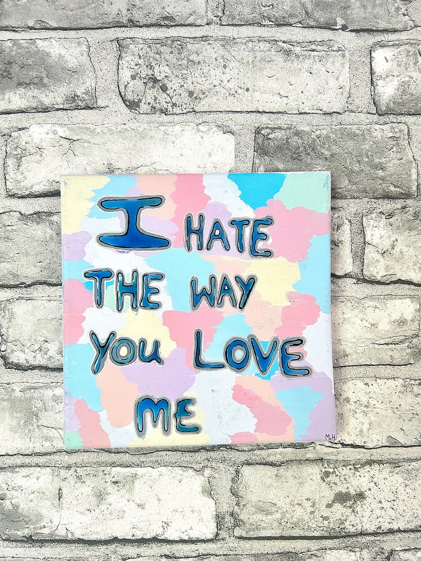 Max Hammond “The way you love me” 2023, resin, canvas, confessional, art, quote, Tracey emin, gay, figure, home, decor, gift, fragile,
