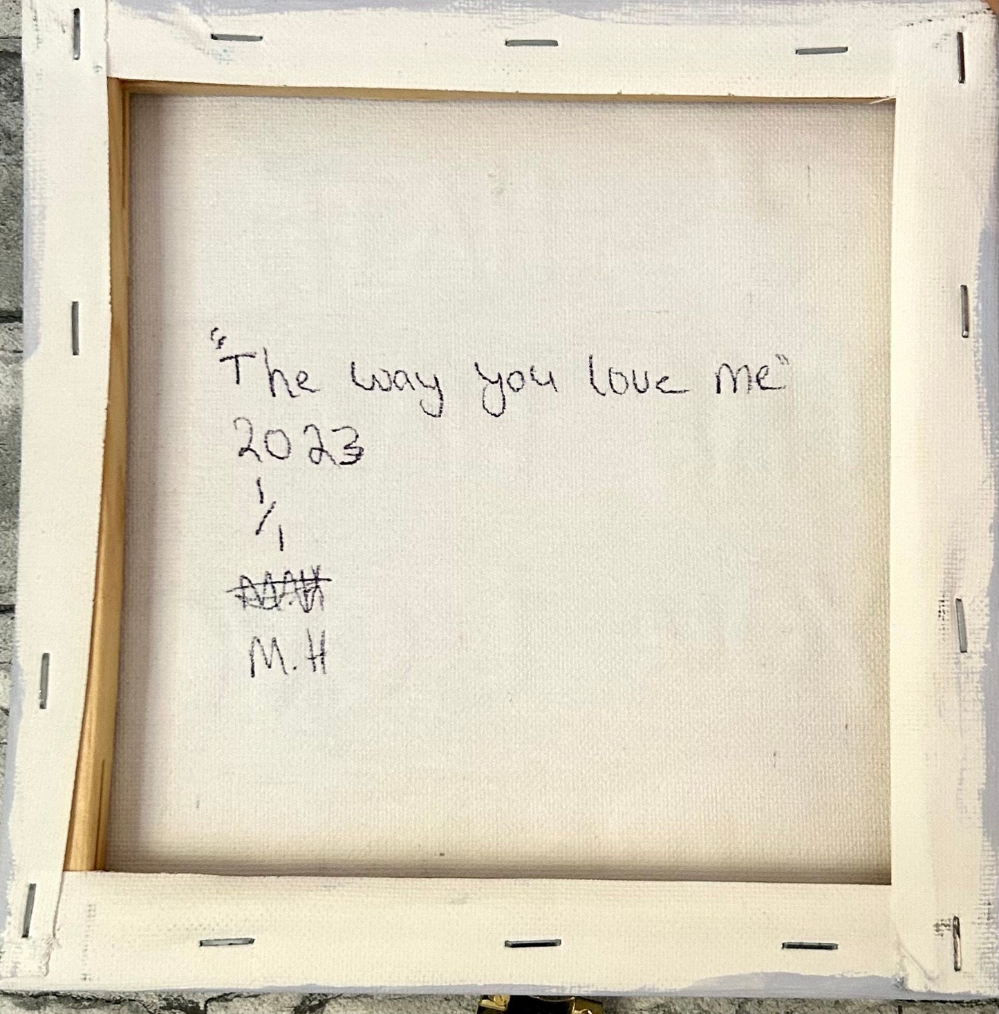 Max Hammond “The way you love me” 2023, resin, canvas, confessional, art, quote, Tracey emin, gay, figure, home, decor, gift, fragile,