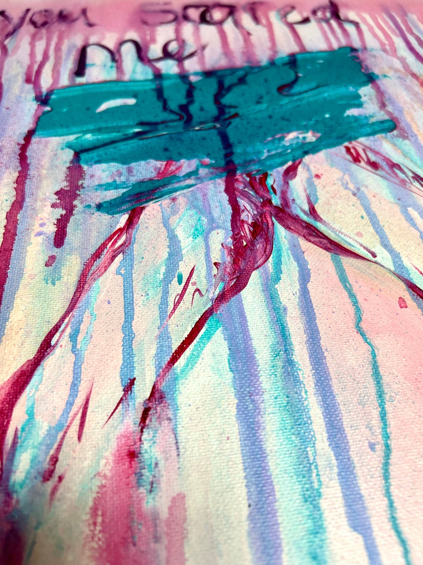 Max Hammond “You Scared Me” 2023, oil painting, acrylic painting, Tracey Emin, abstract, painting, gift, gay, lgbt