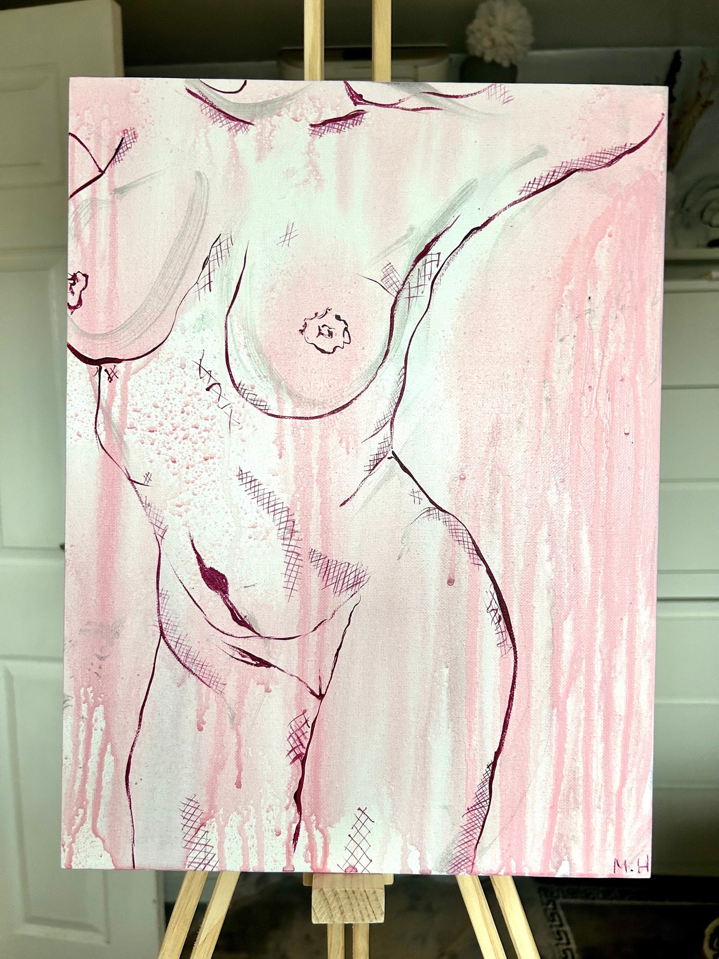 Max Hammond “The Figure You Left Me With” 2023, oil painting, acrylic painting, Tracey Emin, abstract, painting, gift, gay, lgbt