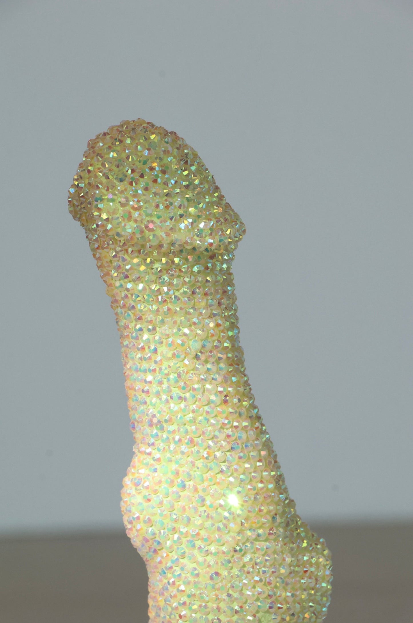 ‘SIT ON IT AND SWIVEL’ 2025 Large Crystal Rhinestone Embellished Sculpture Phallic Phallus Fine Art Contemporary LGBT Gay Art By Max Hammond Studio