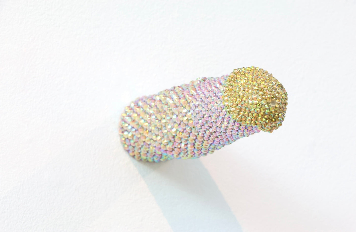Large Contemporary Penis Nude Glass Clay Erotic Phallus Phallic Erotic Rhinestone Sculpture LGBT Queer Art By Max Hammond Studio