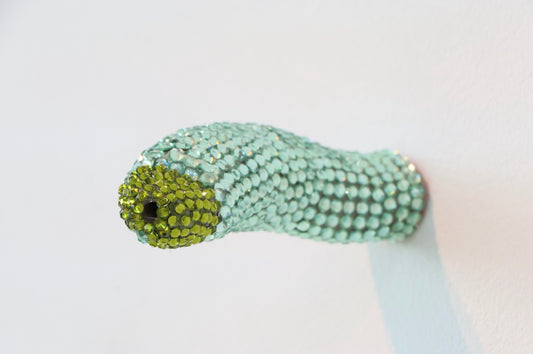 Green Glass Crystal Rhinestone Embellished Phallic Phallus Penis Sculpture Fine Art Queer LGBT By Max Hammond