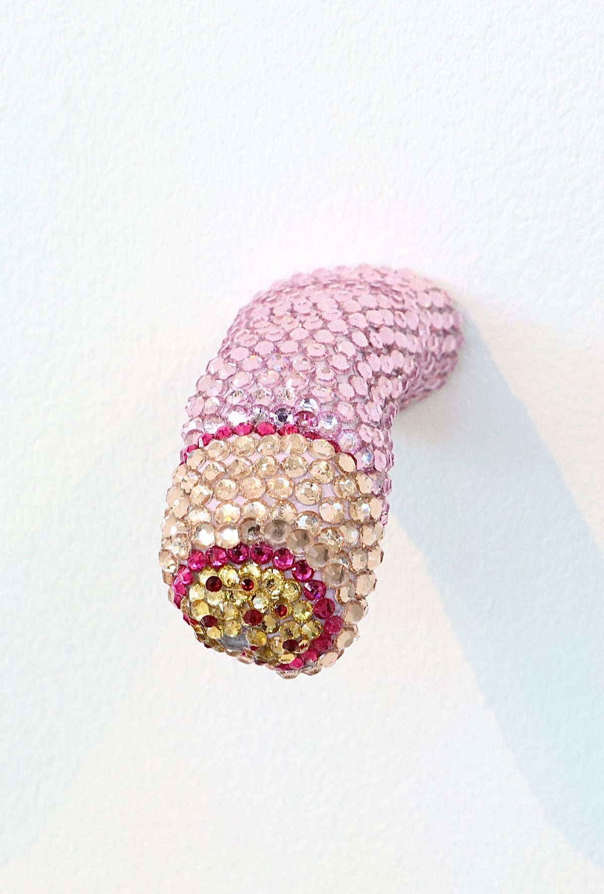Contemporary Penis Nude Glass Clay Erotic Phallus Phallic Erotic Rhinestone Sculpture LGBT Queer Art By Max Hammond Studio