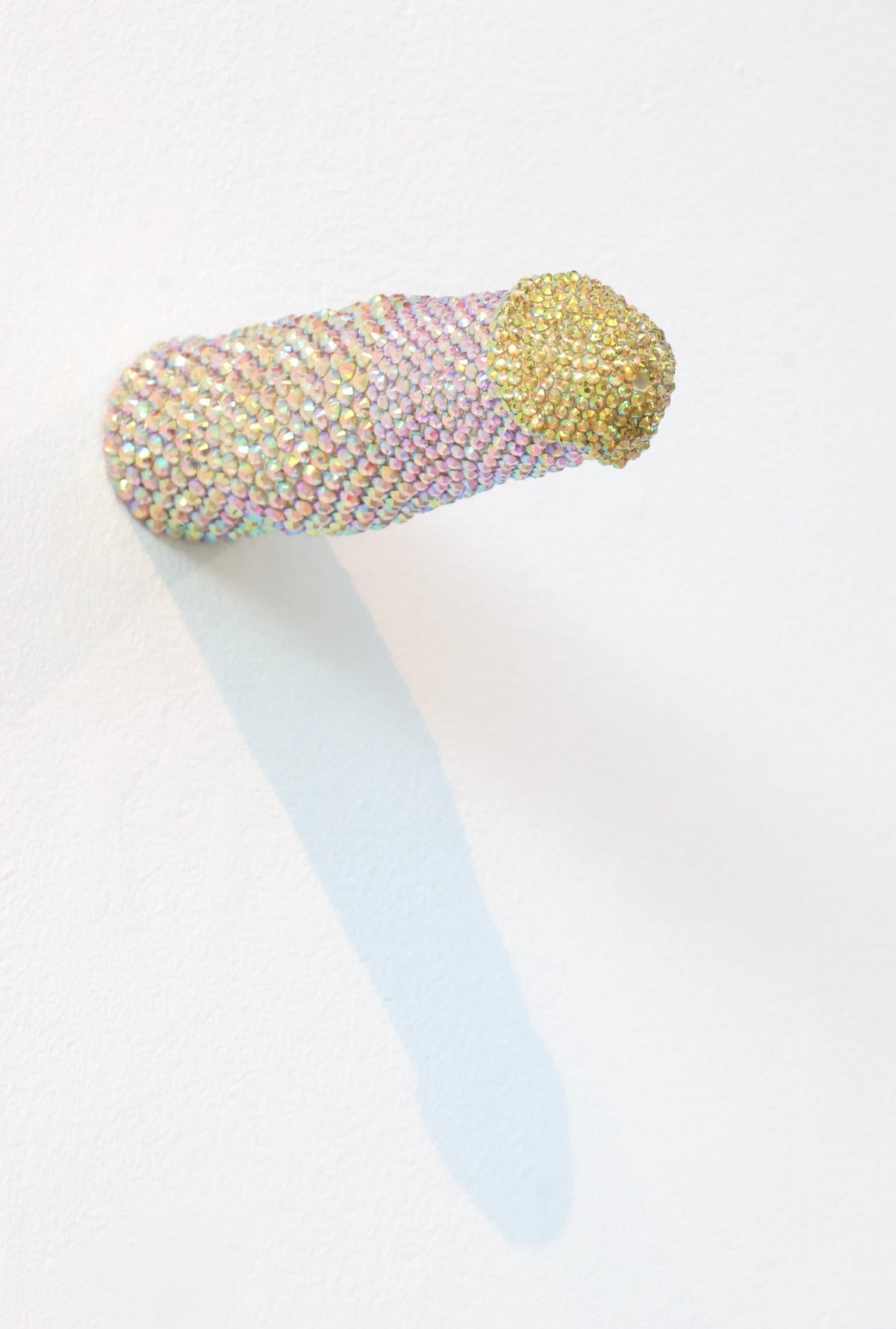 Large Contemporary Penis Nude Glass Clay Erotic Phallus Phallic Erotic Rhinestone Sculpture LGBT Queer Art By Max Hammond Studio