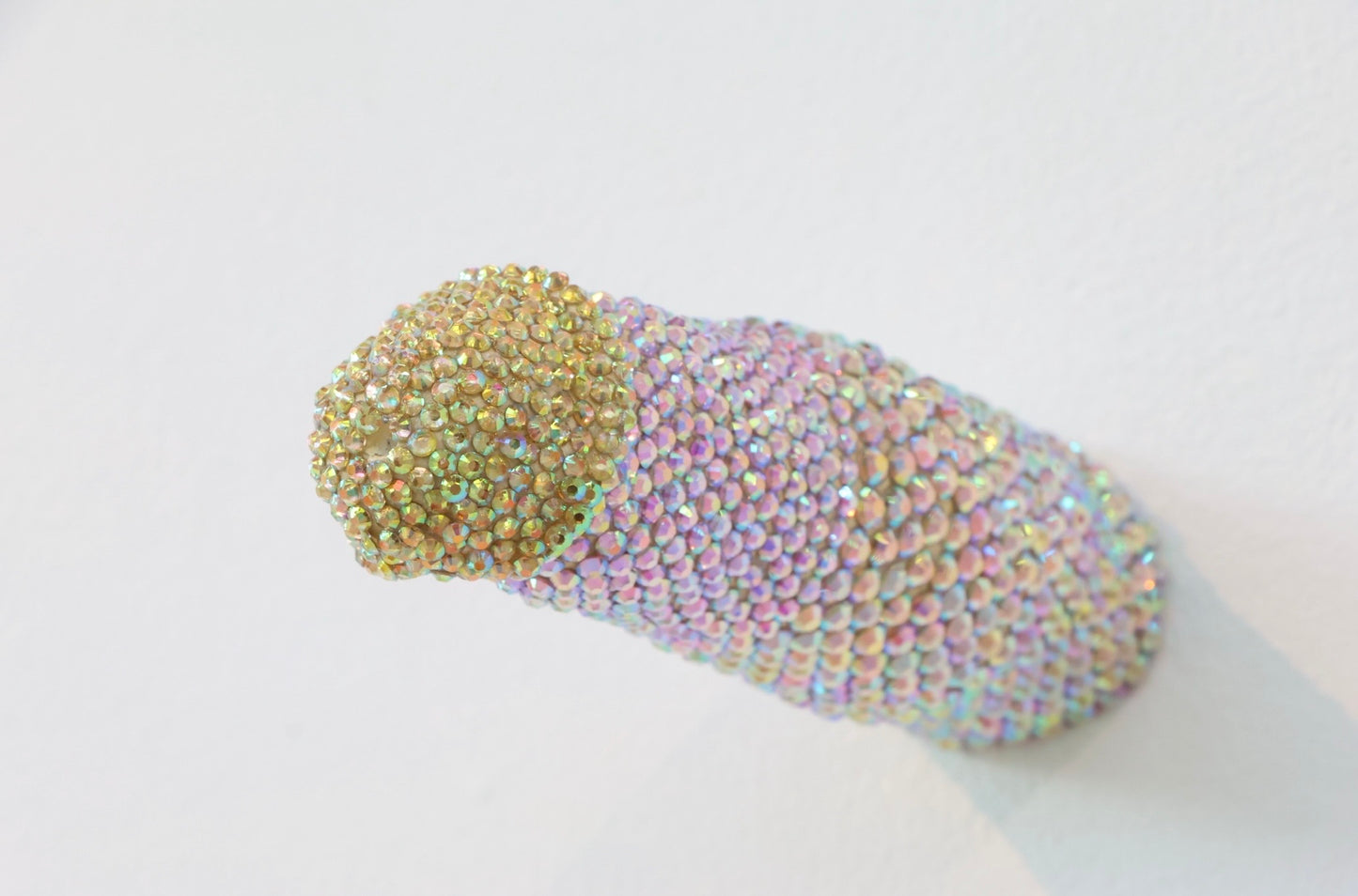 Large Contemporary Penis Nude Glass Clay Erotic Phallus Phallic Erotic Rhinestone Sculpture LGBT Queer Art By Max Hammond Studio