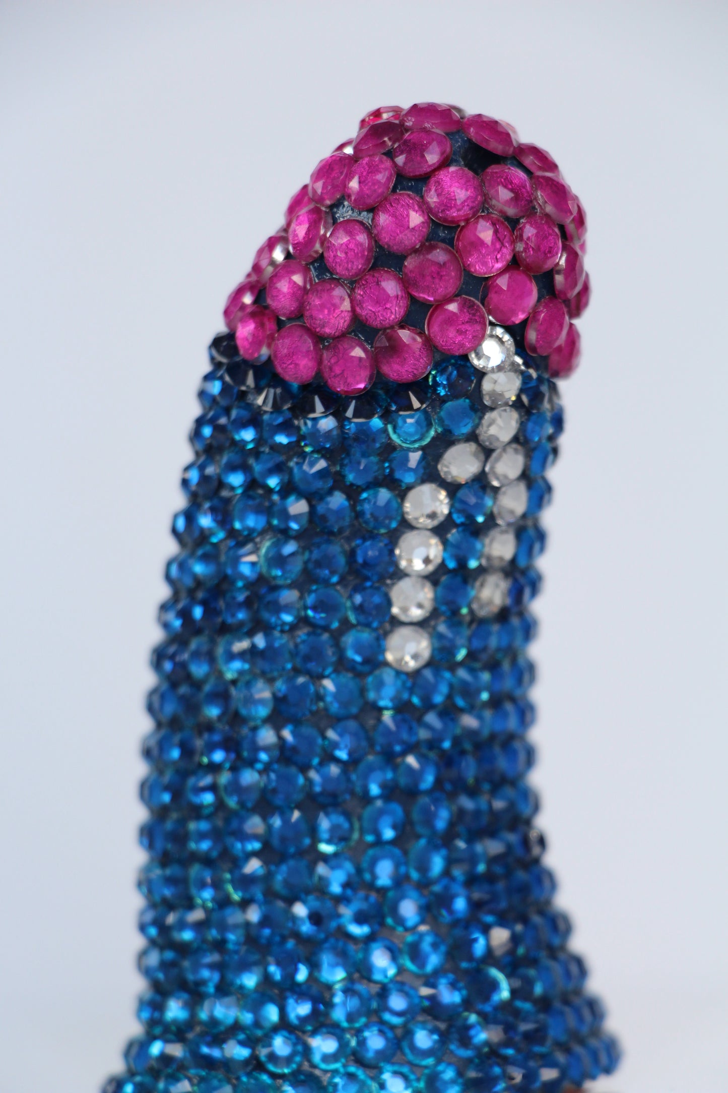 Blue Phallus Erotic Fine Art Glass Embellished Sculpture Gay Art LGBT Queer Collectible By Max Hammond Studio