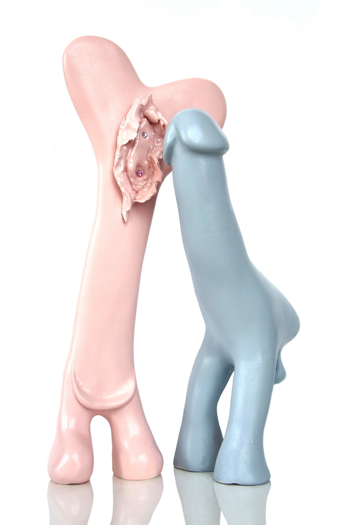 ‘F*ck Face’ 2025 Large Pink Female Genital Vagina Contemporary Penis Nude Glass Clay Erotic Phallus Phallic Erotic Rhinestone Sculpture LGBT Fine Art Queer Gay Art By Max Hammond Studio