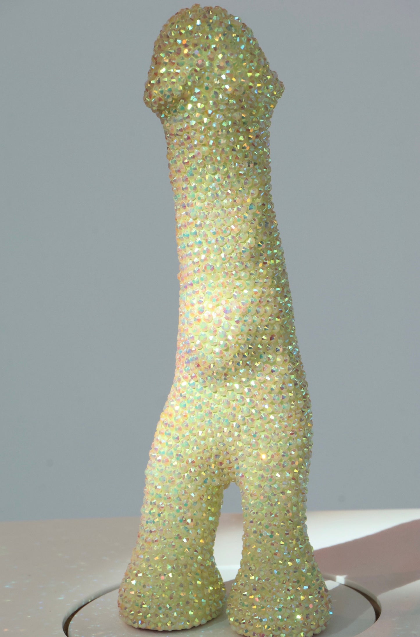 ‘SIT ON IT AND SWIVEL’ 2025 Large Crystal Rhinestone Embellished Sculpture Phallic Phallus Fine Art Contemporary LGBT Gay Art By Max Hammond Studio