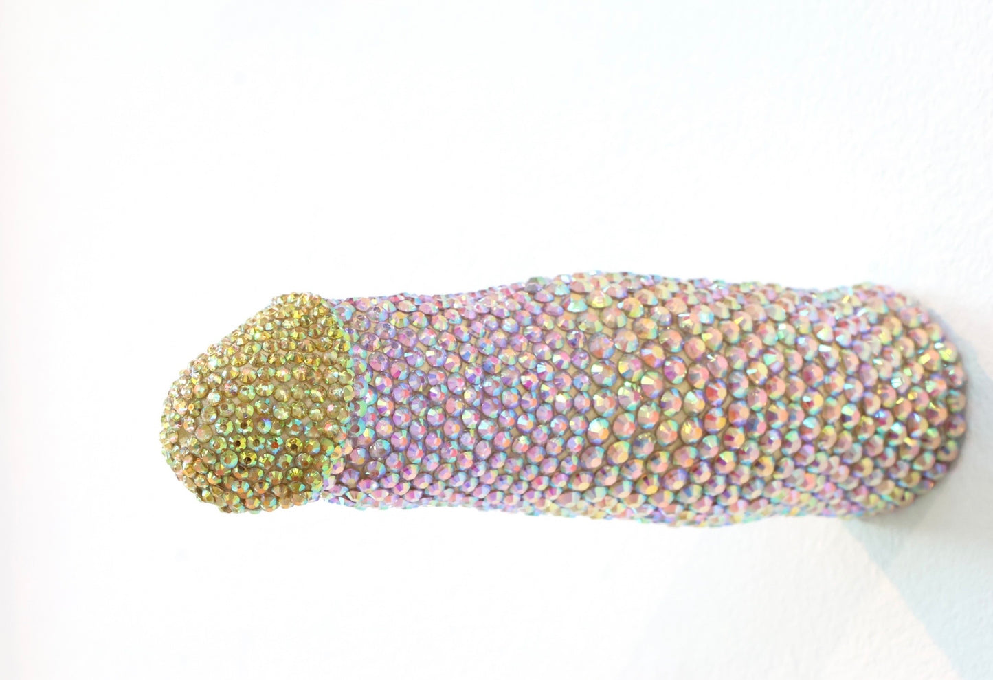 Large Contemporary Penis Nude Glass Clay Erotic Phallus Phallic Erotic Rhinestone Sculpture LGBT Queer Art By Max Hammond Studio