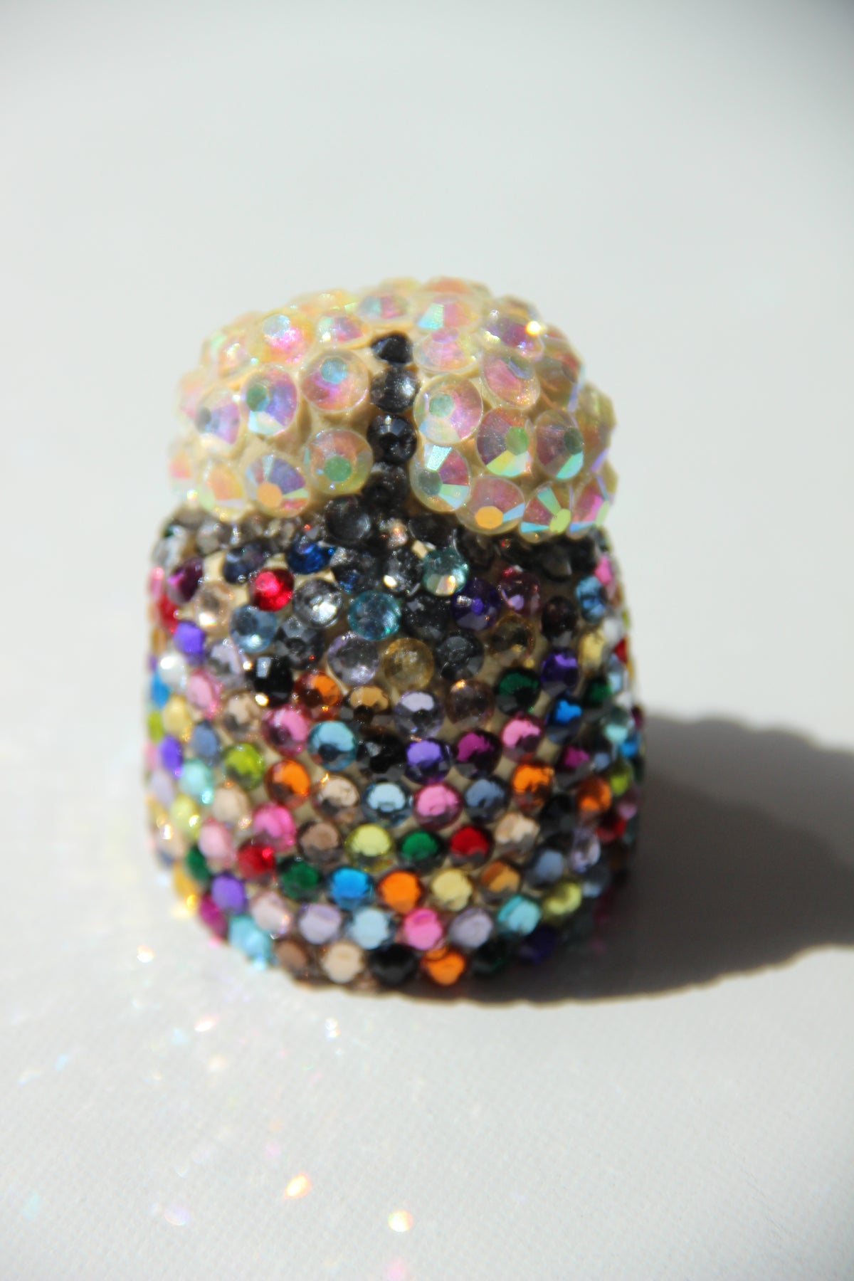 Rainbow Iridescent Glass Clay Erotic Phallus Phallic Erotic Rhinestone Sculpture LGBT Queer Art By Max Hammond Studio