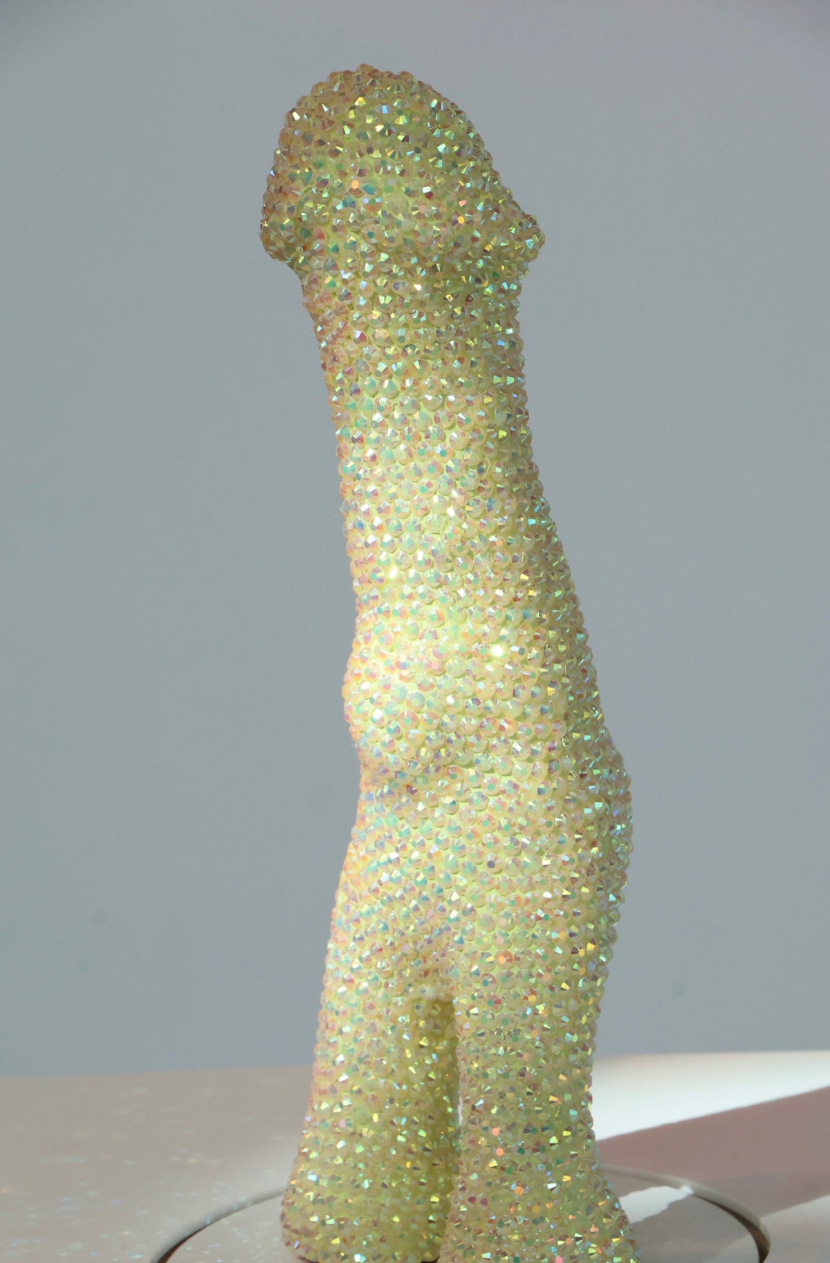 ‘SIT ON IT AND SWIVEL’ 2025 Large Crystal Rhinestone Embellished Sculpture Phallic Phallus Fine Art Contemporary LGBT Gay Art By Max Hammond Studio