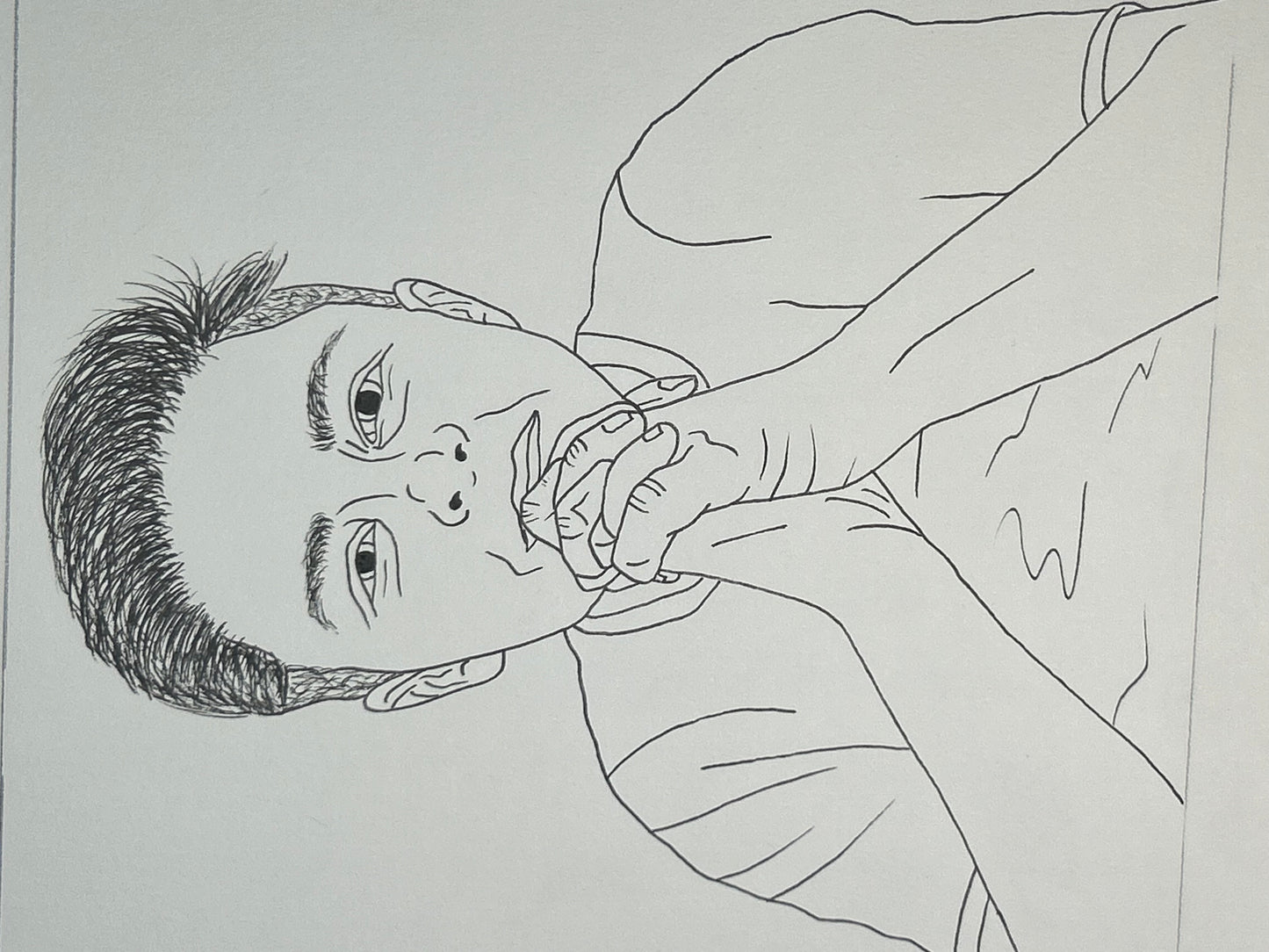 ‘Sam’ (2026) Unique Original Gay Art | Fine Liner Queer Erotic Drawing | Male Nude Phallus Phallic Fine Liner Gay Artwork One of a kind 1/1 By Artist Max Hammond