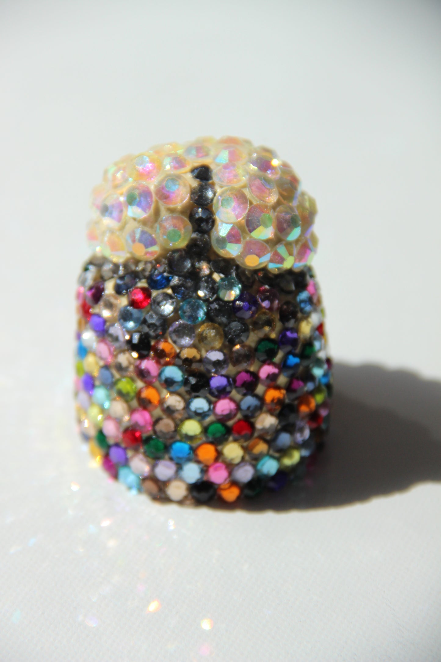 Rainbow Iridescent Glass Clay Erotic Phallus Phallic Erotic Rhinestone Sculpture LGBT Queer Art By Max Hammond Studio