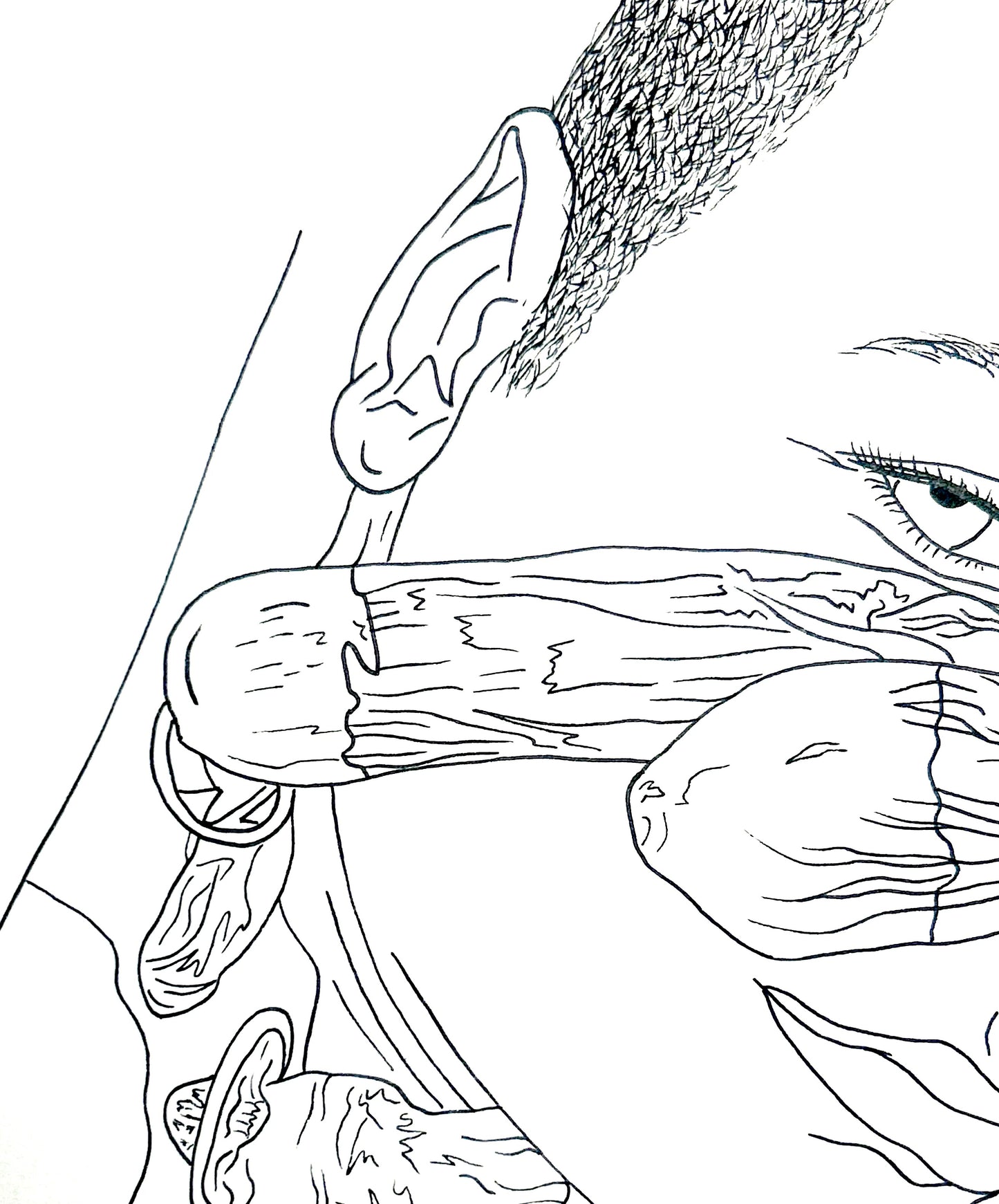 Untitled (2026) | Unique Original Gay Art | Fine Liner Queer Erotic Drawing | Male Nude Phallus Phallic Fine Liner Artwork One of a kind 1/1 By Artist Max Hammond