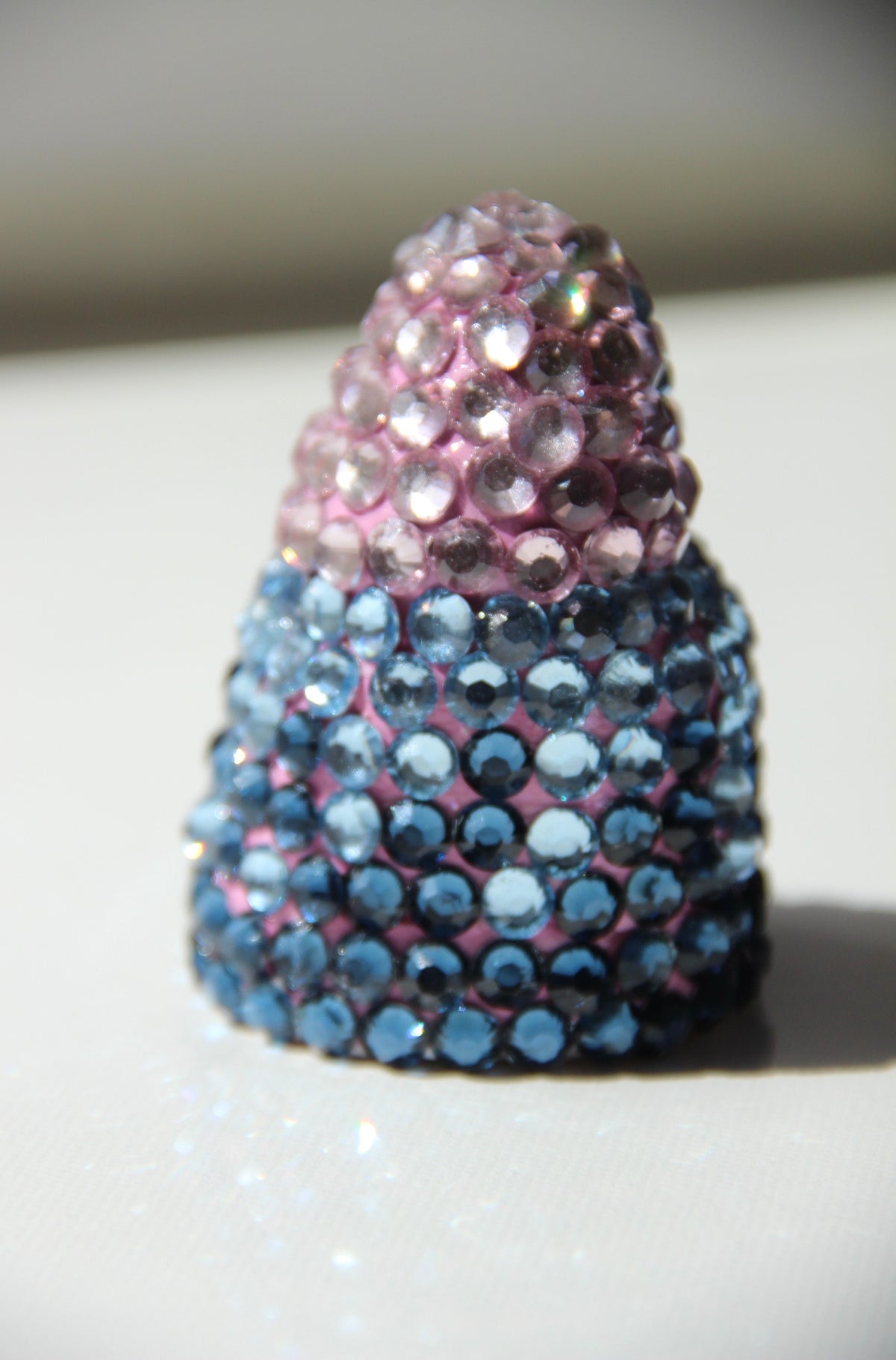 Blue pink Contemporary Penis Nude Glass Clay Phallus Phallic Erotic Rhinestone Sculpture LGBT Queer Gay Art By Max Hammond Studio